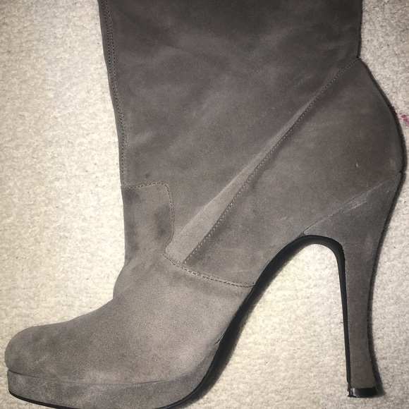 BCBG Tall Gray Suede Boots - Picture 3 of 3